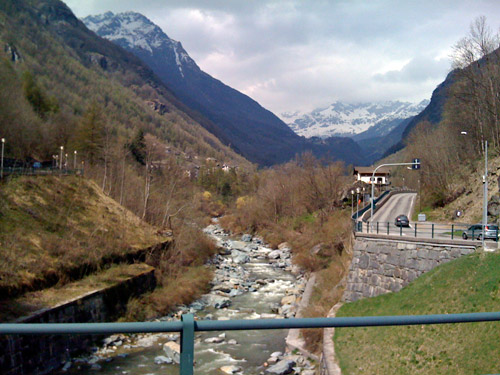 Val Malenco - looking up from a bridge lower down
