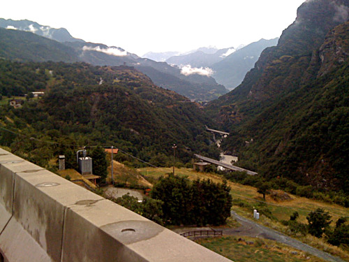 South of St. Vincent looking south down the lower Aosta valley