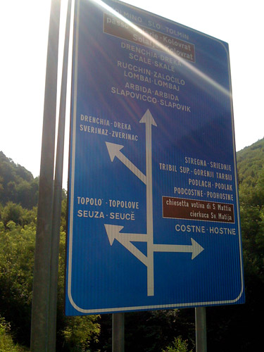 Clodig/Hlodic road sign